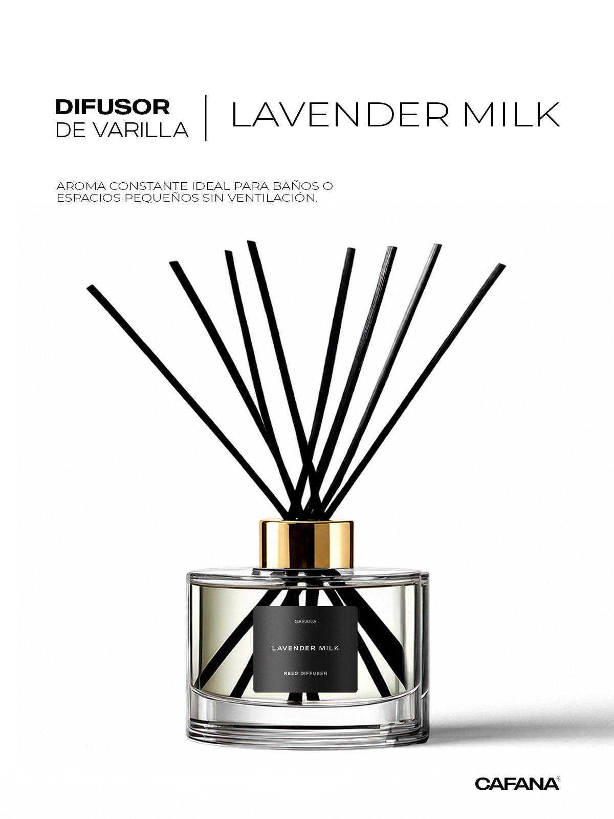 DIFUSOR DE VARILLA | LAVENDER MILK > Aroma exclusivo de línea Cafana