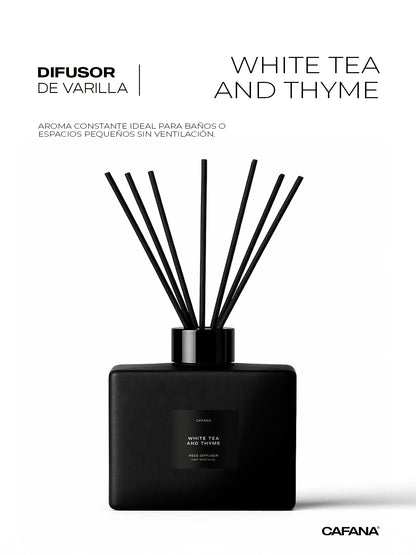 DIFUSOR DE VARILLA | WHITE TEA AND THYME > Inspirado en la icónica tienda Zara Home.